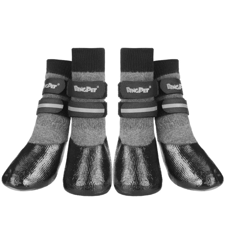 BINGPET Dog Socks for Hardwood Floors,Outdoor Anti Slip Waterproof Paw Protector,Dog Boots for Hot Pavement for All Season Grip Socks Prevent Licking for Small Medium Large Old Dogs - Image 1